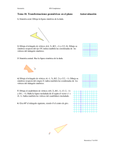 Tema 10. Transformaciones geométricas  en el plano Autoevaluación
