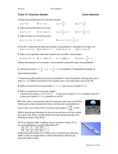 Tema 13. Funciones lineales  Autoevaluación 1