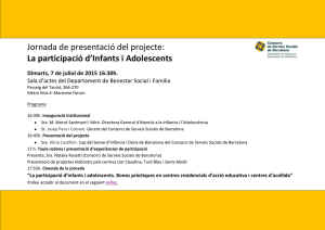Jornada de presentació del projecte:  La participació d’Infants i Adolescents