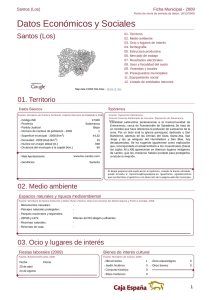 Datos Económicos y Sociales Santos (Los) Ficha Municipal - 2009