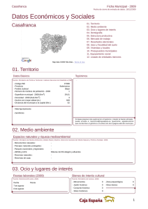 Datos Económicos y Sociales Casafranca Ficha Municipal - 2009