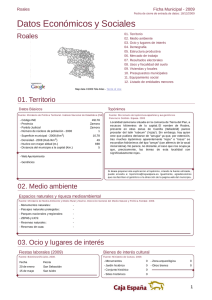 Datos Económicos y Sociales Roales Ficha Municipal - 2009