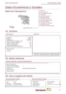 Datos Económicos y Sociales Maire de Castroponce Ficha Municipal - 2009