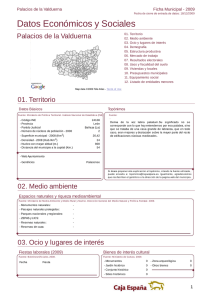 Datos Económicos y Sociales Palacios de la Valduerna Ficha Municipal - 2009