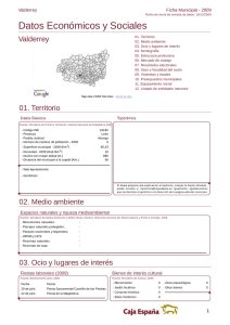 Datos Económicos y Sociales Valderrey Ficha Municipal - 2009