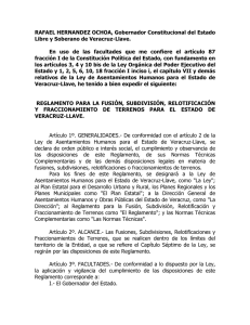 Reglamento de Lotificación para el estado de Veracruz