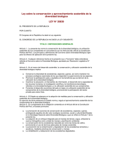 Ley sobre la conservación y aprovechamiento sostenible de la diversidad biológica