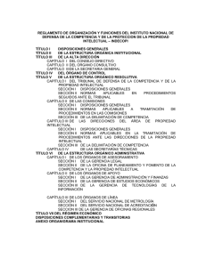 REGLAMENTO DE ORGANIZACIÓN Y FUNCIONES DEL INSTITUTO NACIONAL DE