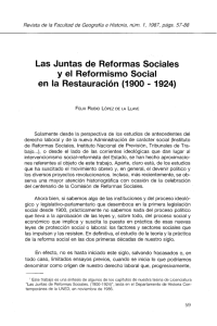 Las Juntas de Reformas Sociales y el Reformismo Social