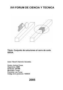 XVI FORUM DE CIENCIA Y TECNICA  GEGA.