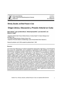 Origen étnico, Educación y Presión Arterial en Cuba