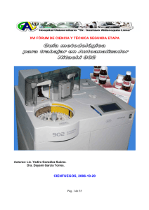 XVI FÓRUM DE CIENCIA Y TÉCNICA SEGUNDA ETAPA CIENFUEGOS, 2006-10-20