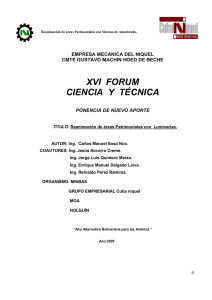 XVI  FORUM CIENCIA  Y  TÉCNICA EMPRESA MECANICA DEL NIQUEL