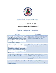 Adquisición e Instalación de UPS. Ministerio de relaciones Exteriores. Procedimiento MIREX-CP-006-2015.