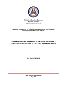 Ministerio de Relaciones Exteriores MODALIDAD COMPARACIÓN DE PRECIOS República Dominicana