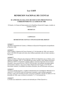 Ley 13.835 RENDICION NACIONAL DE CUENTAS CORRESPONDIENTE AL EJERCICIO 1968