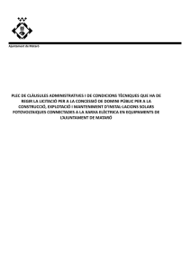   PLEC DE CLÀUSULES ADMINISTRATIVES I DE CONDICIONS TÈCNIQUES QUE HA DE  REGIR LA LICITACIÓ PER A LA CONCESSIÓ DE DOMINI PÚBLIC PER A LA 