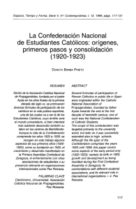 (1920-1923) La Confederación Nacional de Estudiantes Católicos: orígenes, primeros pasos y consolidación