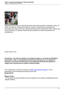 Sabedoras de que Haití es el pueblo más pobre entre... Caribe, las redes de mujeres de la región se volcaron...