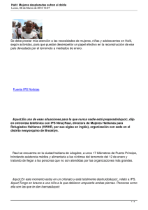 Se debe prestar más atención a las necesidades de mujeres,... según activistas, para que puedan desempeñar un papel efectivo en...