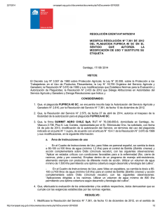 Modifica resolución N° 7361 de 2012 del plaguicida Fuprica 40 SC en el sentido que autoriza la modificación de uso y sustituye su etiqueta