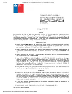 Modifica resolución N° 7.575 de 2013 del plaguicida Kazaro 276 SL en el sentido que autoriza la modificación de origen y sustituye su etiqueta