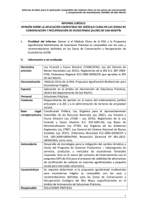 Informe Jurídico para la aplicación compatible del módulo clima en... y recuperación de ecosistemas (ZoCRE) de San Martín