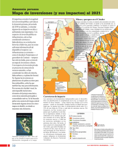 Mapa de inversiones (y sus impactos) al 2021 Amazonía peruana