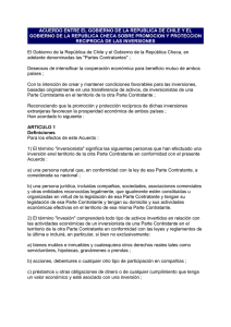 ACUERDO ENTRE EL GOBIERNO DE LA REPUBLICA DE CHILE Y... GOBIERNO DE LA REPUBLICA CHECA SOBRE PROMOCION Y PROTECCION