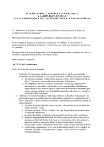 ACUERDO ENTRE LA REPÚBLICA DE GUATEMALA Y LA REPÚBLICA DE CHILE
