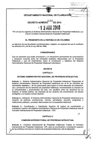 DEPARTAMENTO NACIONAL DE PLANEACI�i&gt;; DECRETO NÚMERJ16;�DE