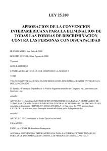 Ley 25280 no discriminación discapacidad argenttina
