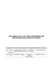 Reglamento de la ley para las personas con discapacidad en Chiapas México