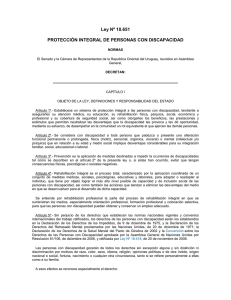 Ley Nº 18.651 PROTECCIÓN INTEGRAL DE PERSONAS CON DISCAPACIDAD