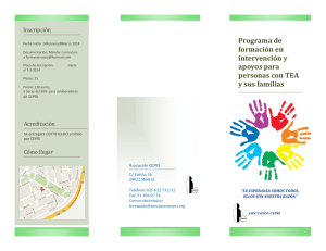 Programa de formación en intervención y apoyos para personas con TEA y sus familias