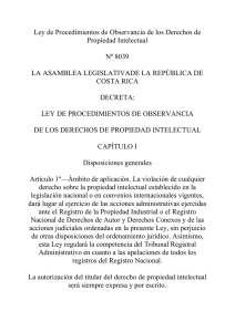 Ley de Procedimientos de Observancia de los Derechos de Propiedad Intelectual