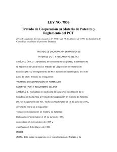 LEY NO. 7836 Tratado de Cooperación en Materia de Patentes y