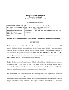 República de Costa Rica Registro Nacional Concesión de Registro