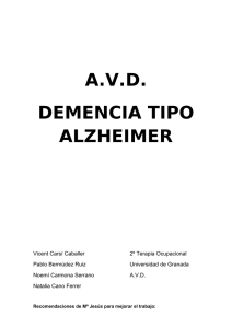 Alzheimer y terapia ocupacional caso clínico
