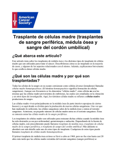 Trasplante de células madre y trasplantes de médula ósea 