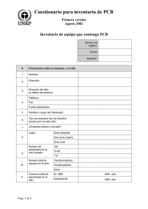 Cuestionario para inventario de PCB Inventario de equipo que contenga PCB