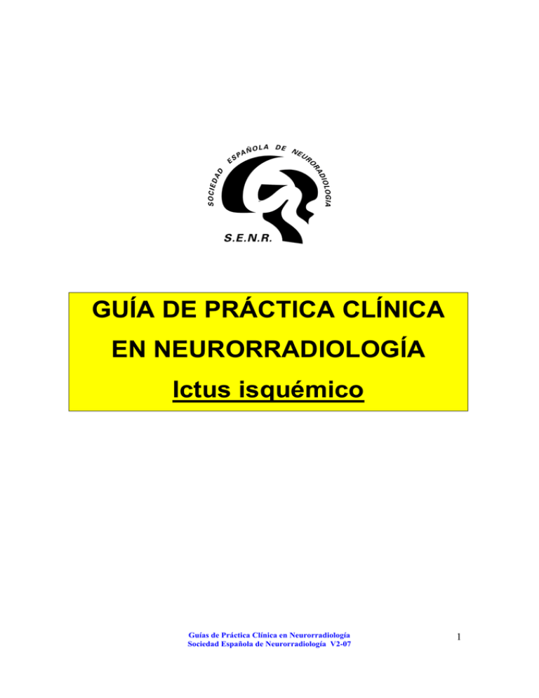 Gu A De Pr Ctica Cl Nica En Neurorradiologia Ictus Isqu Mico