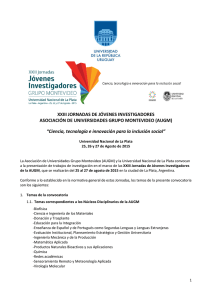 XXIII JORNADAS DE JÓVENES INVESTIGADORES ASOCIACIÓN DE UNIVERSIDADES GRUPO MONTEVIDEO (AUGM)