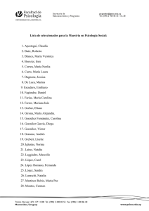 Lista de seleccionados para la Maestría en Psicología Social: