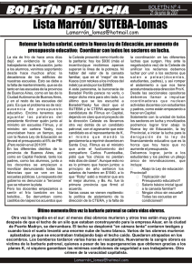 PDF - 61 KB - Boletín de Lucha NÂº 4 Lista Marrón - Suteba Lomas de (...)