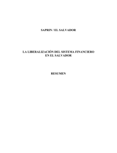La Liberalización del Sistema Financiero en El Salvador