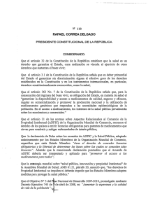 N'  118 RAFAEL  CORREA DELGADO PRESIDENTE CONSTITUCIONAL DE REPÚBLICA