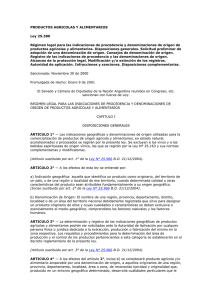 PRODUCTOS AGRICOLAS Y ALIMENTARIOS Ley 25.380