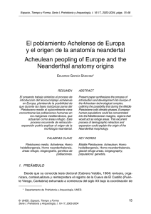El poblamiento Achelense de Europa Acheulean peopling of Europe and the