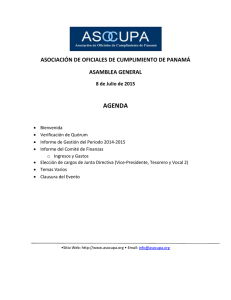 ASOCUPA-Agenda Asamblea General Julio, 2015
